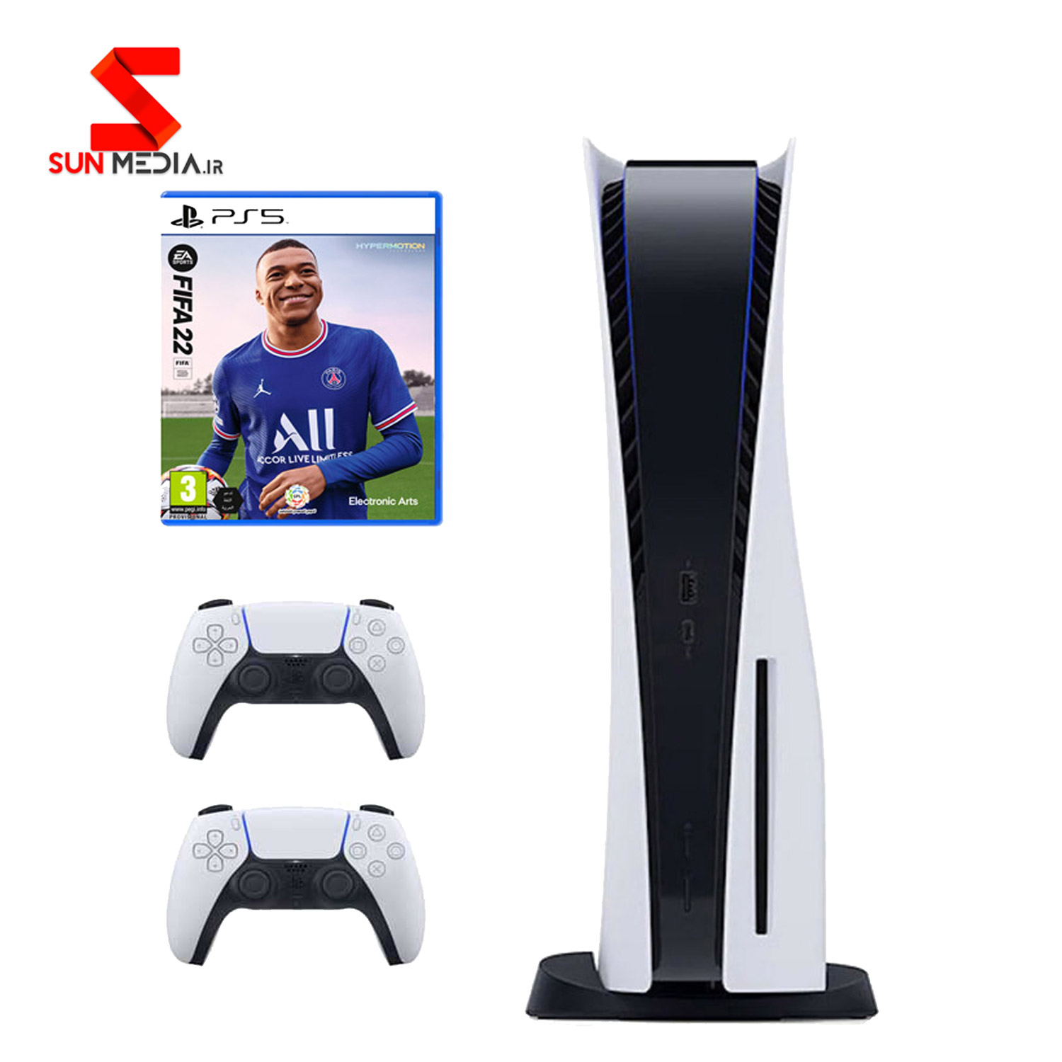 PlayStation5 R2 825GB-2-DualShock tumb کنسول باز سونی دیسک خور مدل PlayStation5 R2 825GB به همراه دو کنترلر و بازی فیفا 22