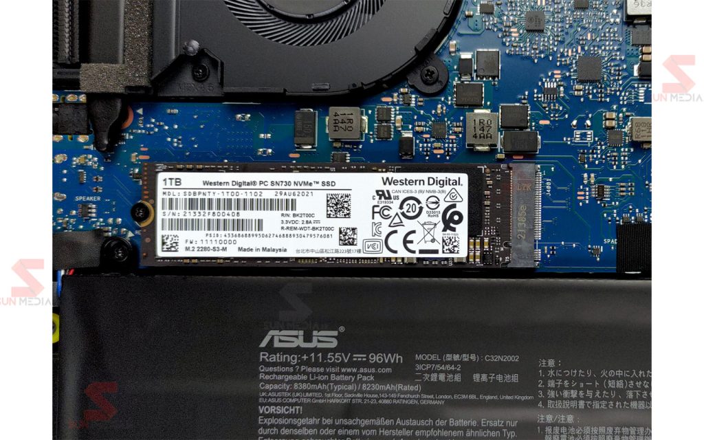 سوکت هارد M2 راهنمای باز کردن لپ تاپ 15.6 اینچی ایسوس مدل ASUS ZenBook Flip UX535LI